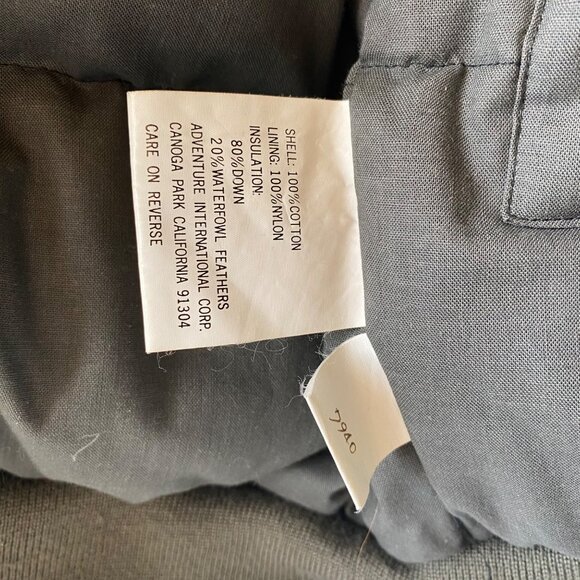 Adventure Gear Mens Size L Down Puffer Jacket Parka Hood Green Pockets Aviator - Picture 7 of 14